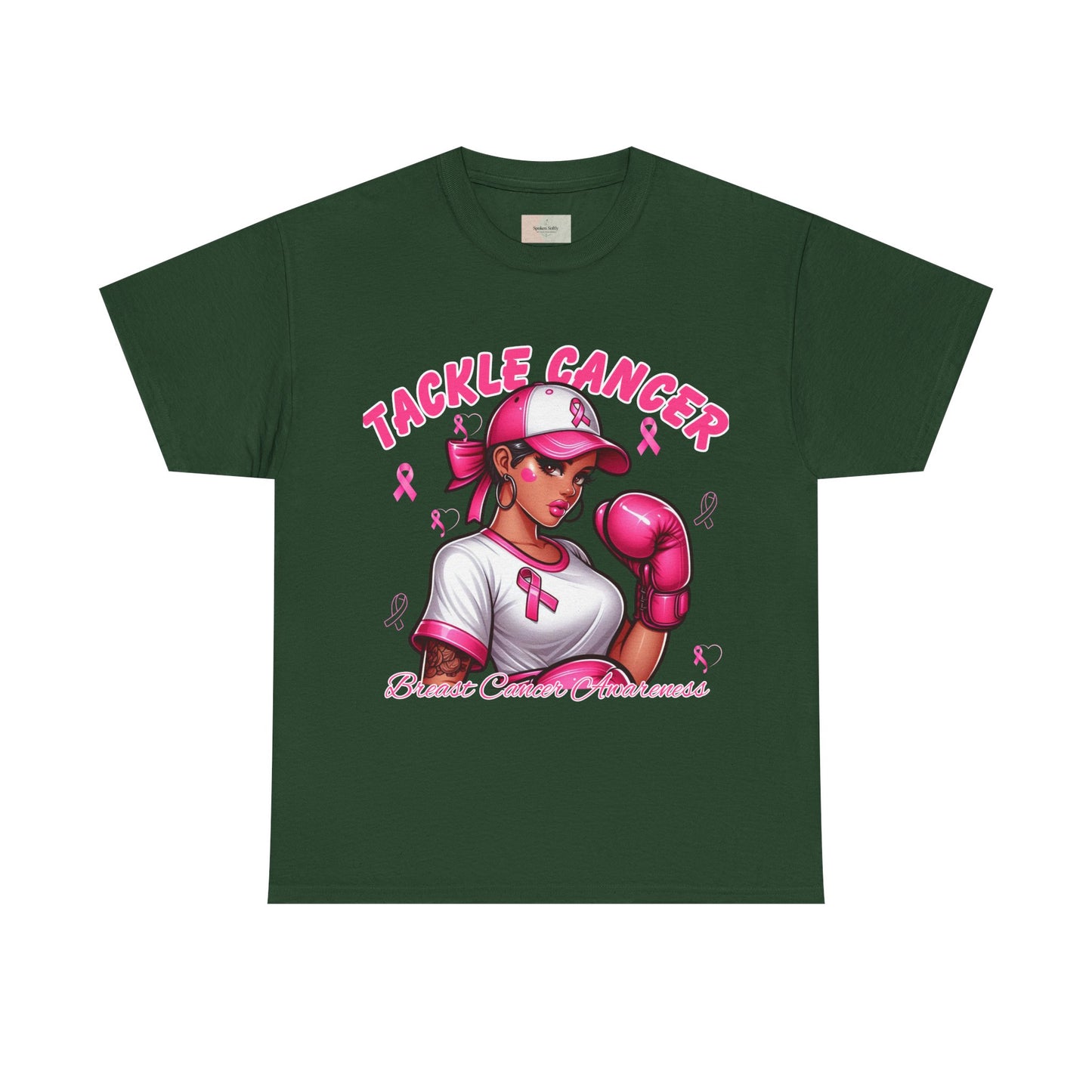 Empowering Unisex Heavy Cotton Tee - Tackle Cancer, Breast Cancer Awareness Shirt, Supportive Gift in Honor of Survivors