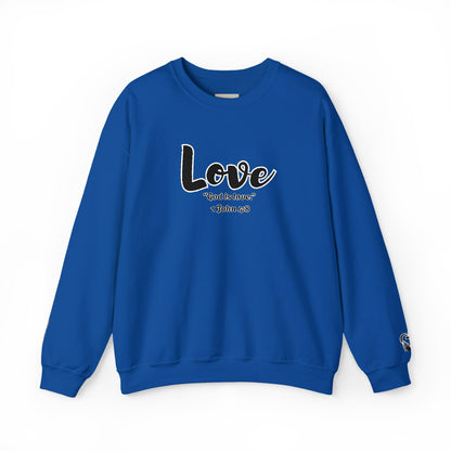 Love Sweatshirt – “God Is Love” Minimalist Christian Crewneck, Inspirational Faith-Based Pullover, Cozy Unisex Apparel, Thoughtful Gift for Believers