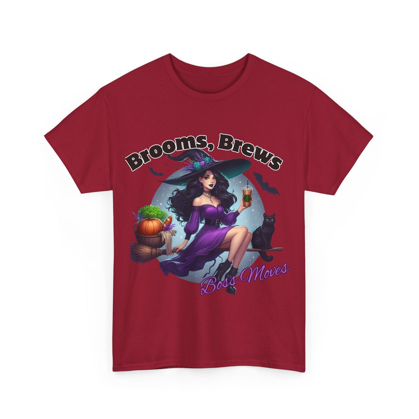 Brooms & Brews Halloween Tee, Unisex Shirt, Witch Craft Tee, Autumn Apparel, Spooky Season Outfit