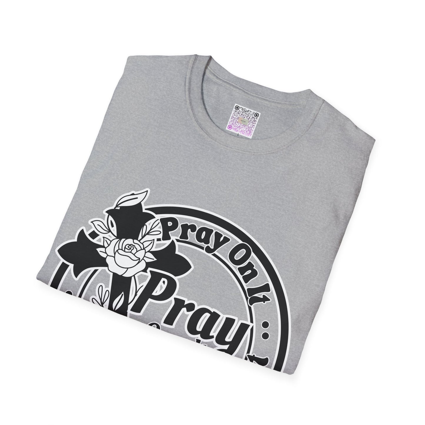 Prayer Over It Christian T-Shirt – “Pray On, Pray Through” Floral Cross Faith Tee, Inspirational Unisex Shirt, Christian Gift for Women & Men