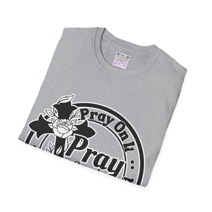 Prayer Over It Christian T-Shirt – “Pray On, Pray Through” Floral Cross Faith Tee, Inspirational Unisex Shirt, Christian Gift for Women & Men