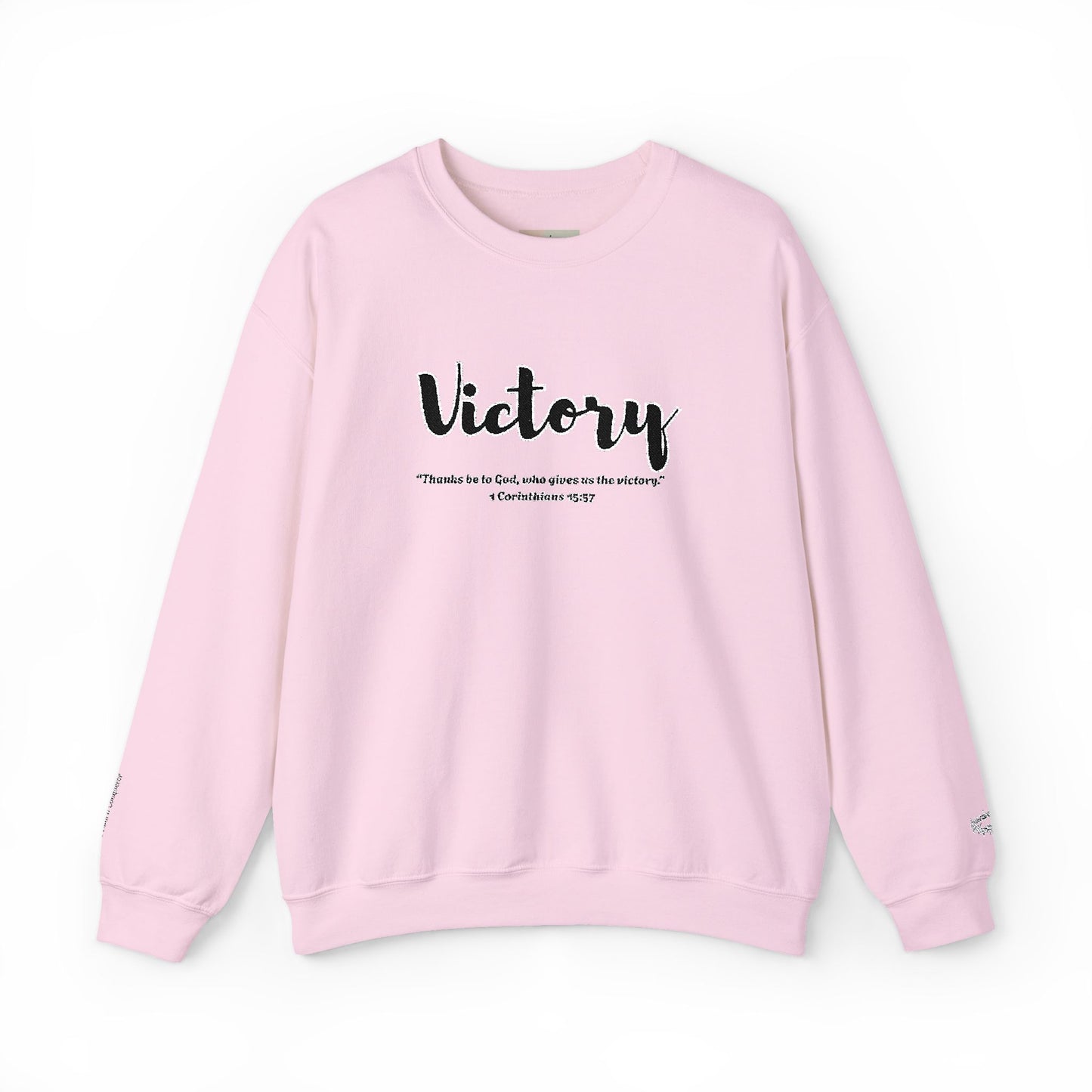 Victory Sweatshirt – “Thanks Be to God, Who Gives Us the Victory” Christian Crewneck, Inspirational Faith-Based Pullover, Cozy Unisex Apparel, Motivational Gift for Believers