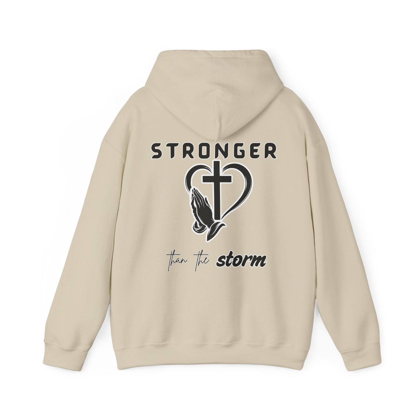 Stronger Than the Storm Hoodie – Faith-Inspired Unisex Pullover, Christian Hoodie with Motivational Quote, Spiritual Gift, Everyday Comfort Wear