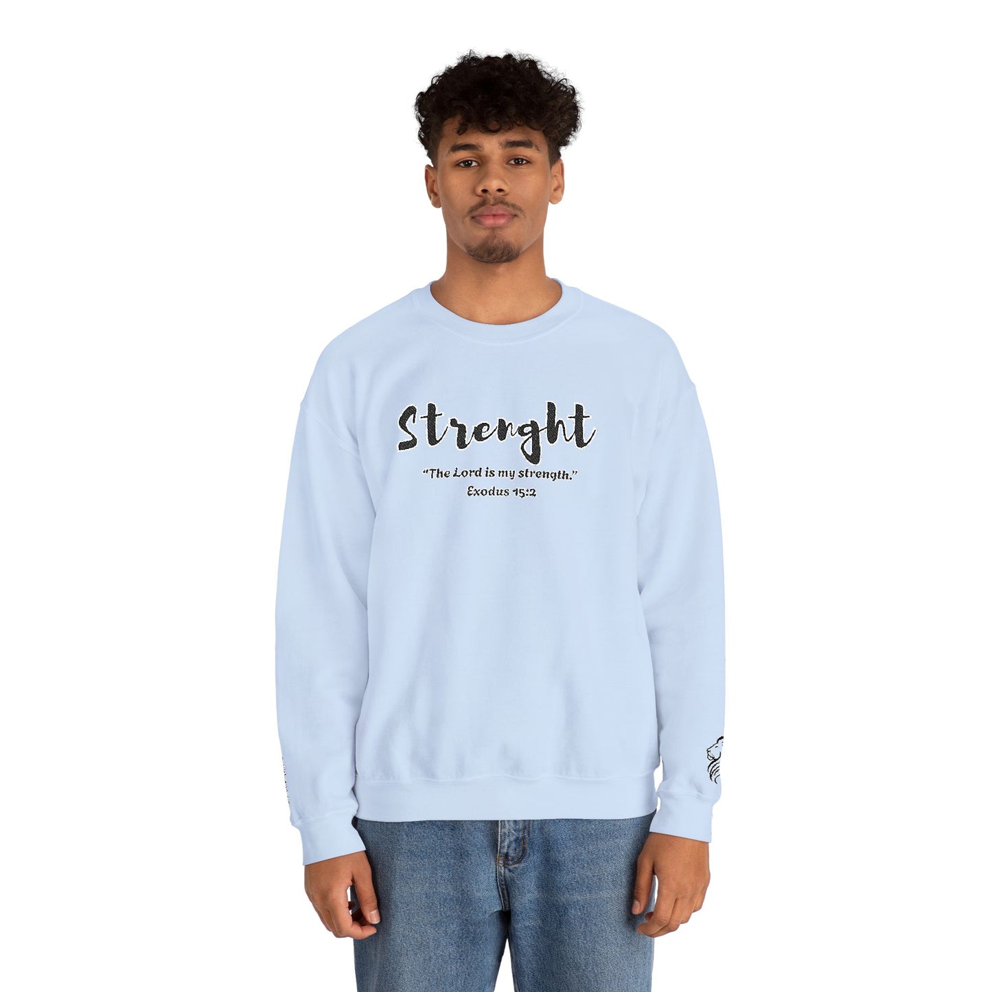 Strength Sweatshirt – The Lord Is My Strength Crewneck, Inspirational Christian Pullover, Faith-Based Unisex Apparel, Motivational Gift for Believers