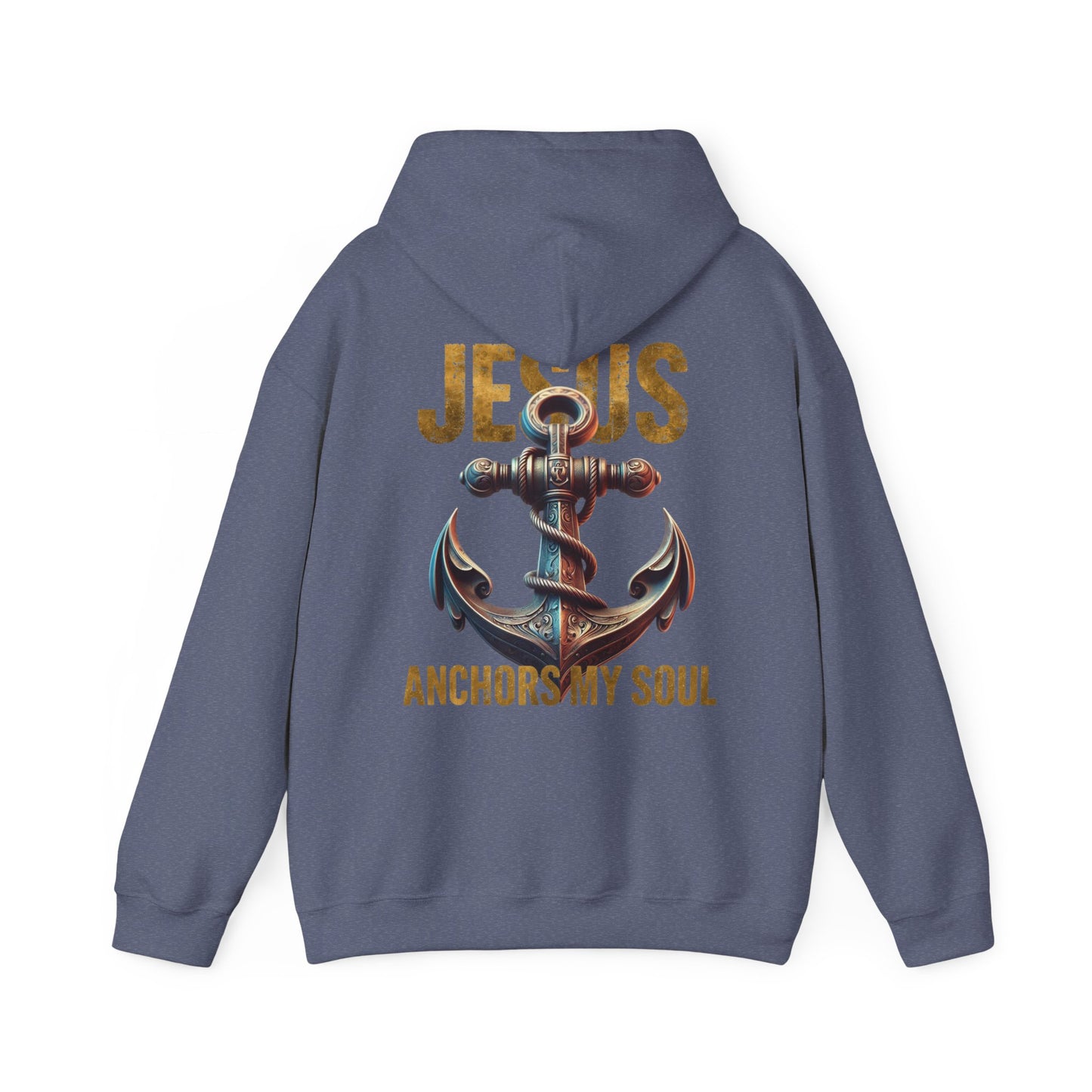 Jesus Anchors My Soul Hoodie — Christian Anchor Hoodie, Faith-Inspired Pullover, Hebrews Hope Apparel, Unisex Religious Sweatshirt