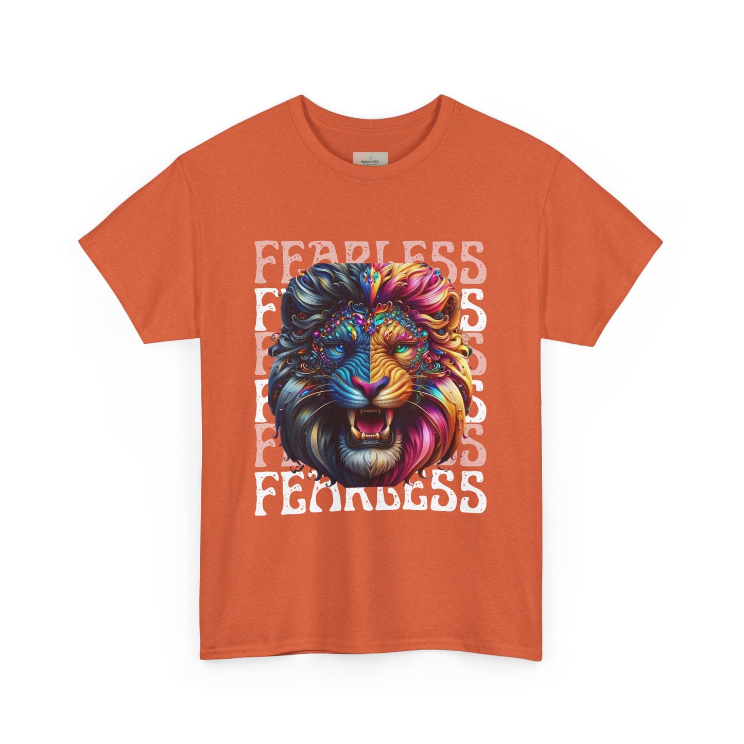 Colorful Lion Unisex Heavy Cotton Tee, Animal Lovers Gift, Unique Tee for Men and Women, Casual Wear, Graphic T-Shirt