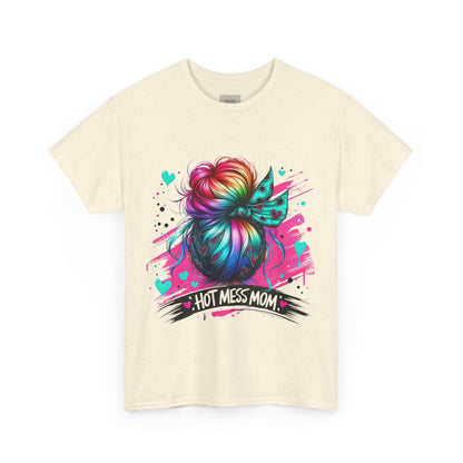 Colorful Hot Mess Mom Tee - Fun Gift, Casual Wear, Mother's Day, Parenting Humor, Family Gatherings