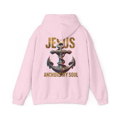 Jesus Anchors My Soul Hoodie — Christian Anchor Hoodie, Faith-Inspired Pullover, Hebrews Hope Apparel, Unisex Religious Sweatshirt