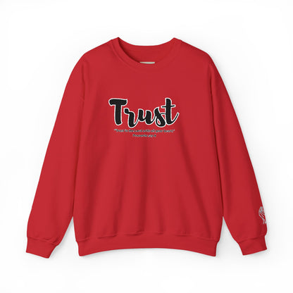 Trust Sweatshirt – “Trust in the Lord with All Thy Heart” Christian Crewneck, Inspirational Faith-Based Pullover, Cozy Unisex Apparel, Motivational Gift for Believers