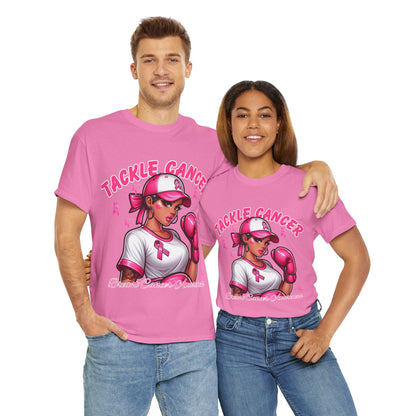 Empowering Unisex Heavy Cotton Tee - Tackle Cancer, Breast Cancer Awareness Shirt, Supportive Gift in Honor of Survivors