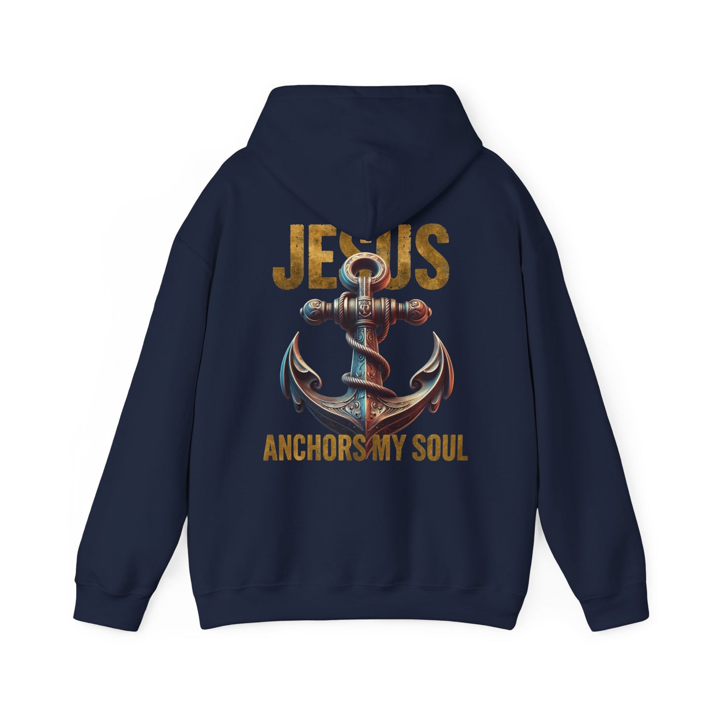 Jesus Anchors My Soul Hoodie — Christian Anchor Hoodie, Faith-Inspired Pullover, Hebrews Hope Apparel, Unisex Religious Sweatshirt