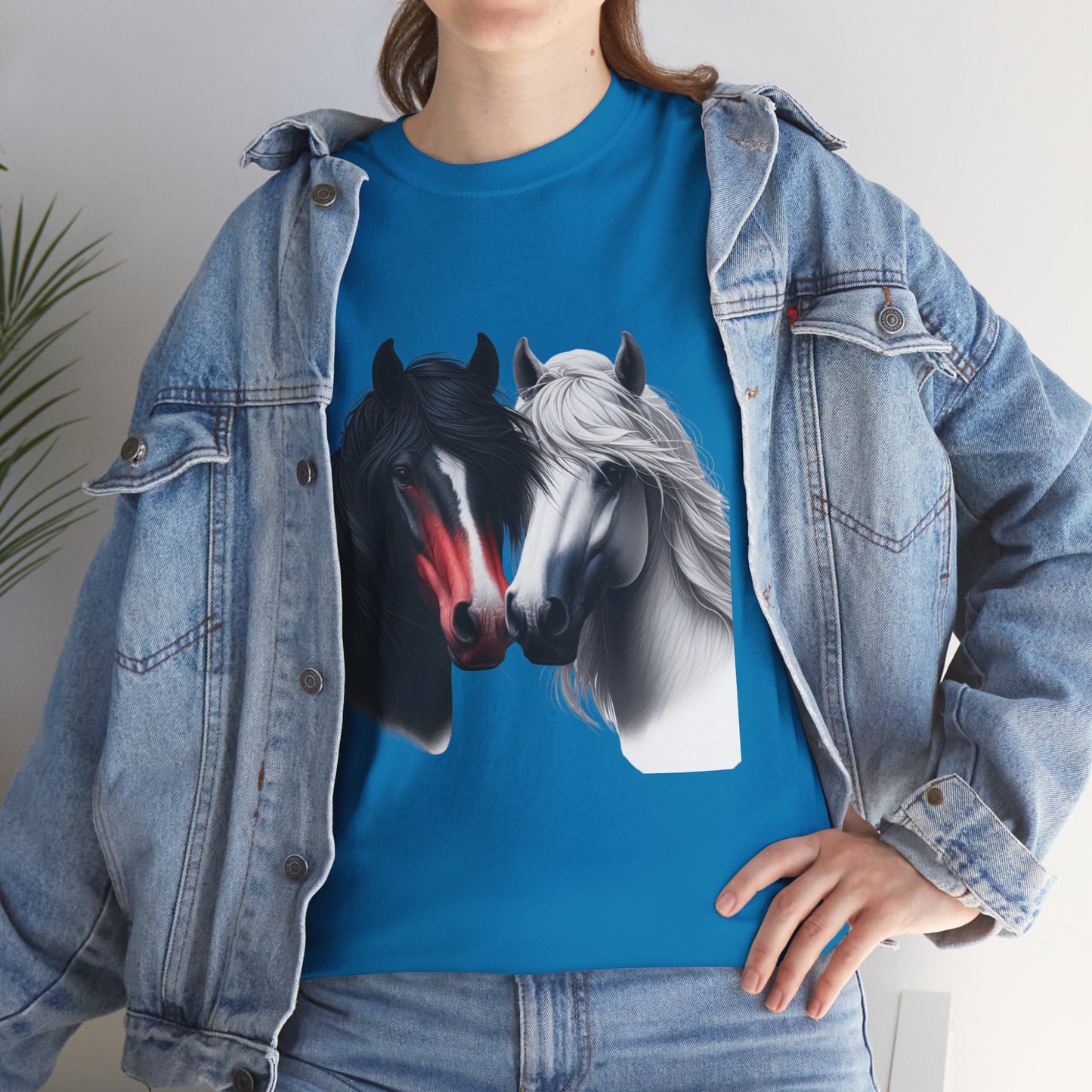 Black and White Horse Graphic Tee, Unisex T-Shirt, Equestrian Gift, Casual Wear, Horse Lover Apparel, Horse-Themed T-Shirt