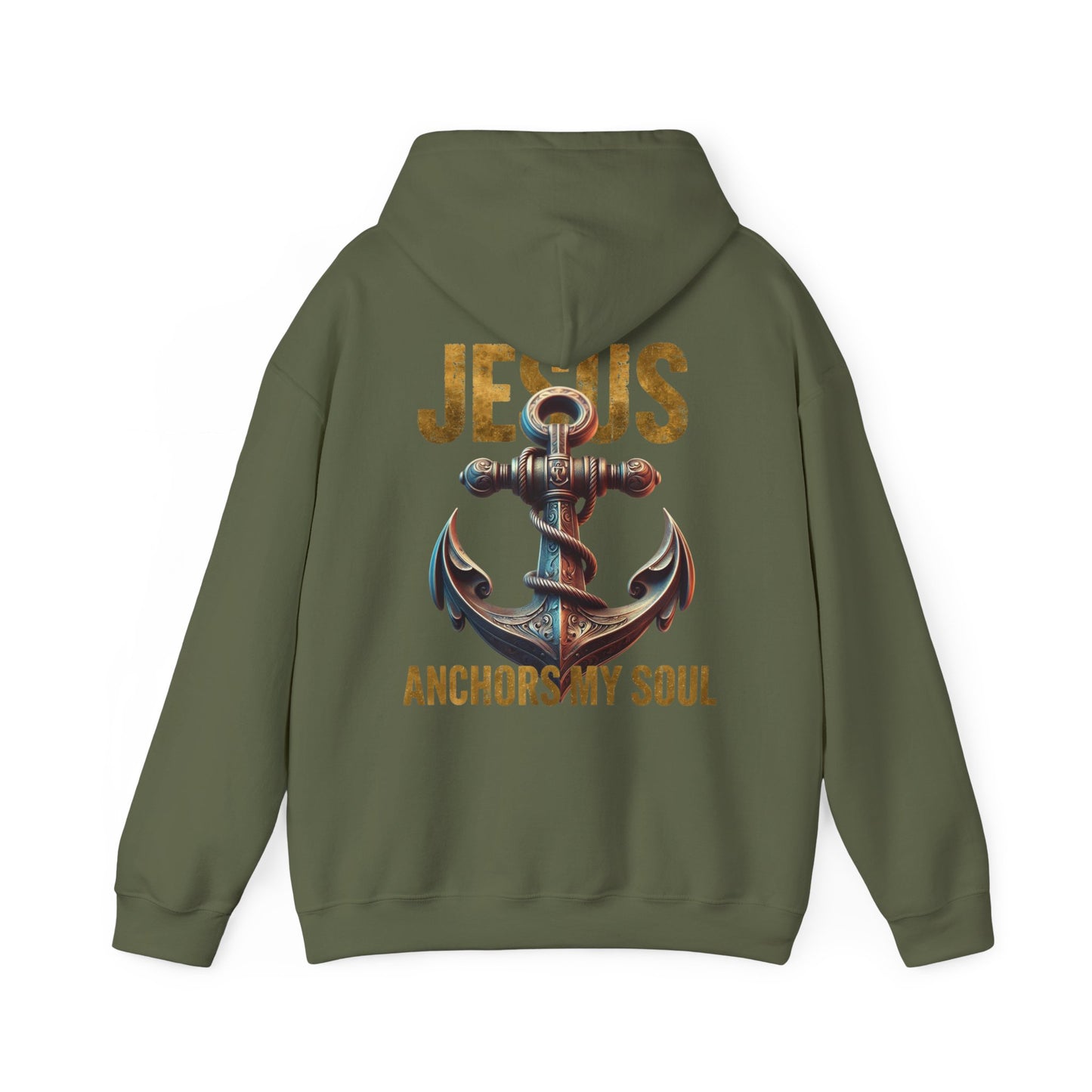 Jesus Anchors My Soul Hoodie — Christian Anchor Hoodie, Faith-Inspired Pullover, Hebrews Hope Apparel, Unisex Religious Sweatshirt