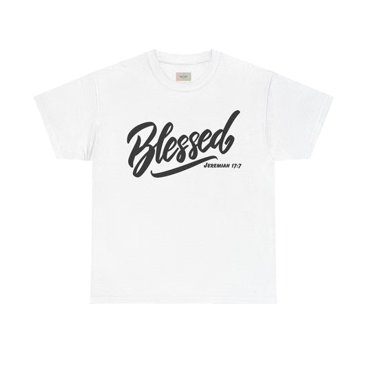 Blessed Script T-Shirt — Minimalist Christian Faith Tee