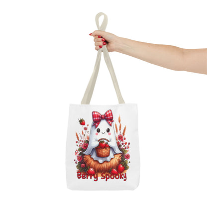 Berry Spooky Tote Bag | Customizable Shopping Bag, Halloween Tote, Cute Ghost Design, Eco-Friendly Gift, Personalized Tote