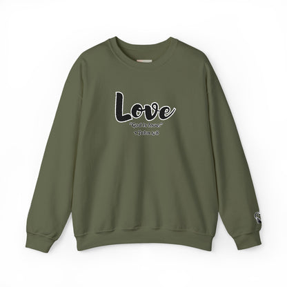 Love Sweatshirt – “God Is Love” Minimalist Christian Crewneck, Inspirational Faith-Based Pullover, Cozy Unisex Apparel, Thoughtful Gift for Believers