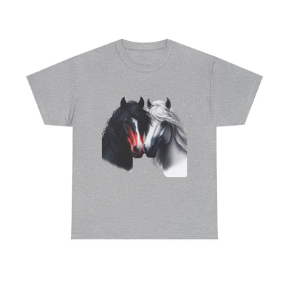 Black and White Horse Graphic Tee, Unisex T-Shirt, Equestrian Gift, Casual Wear, Horse Lover Apparel, Horse-Themed T-Shirt