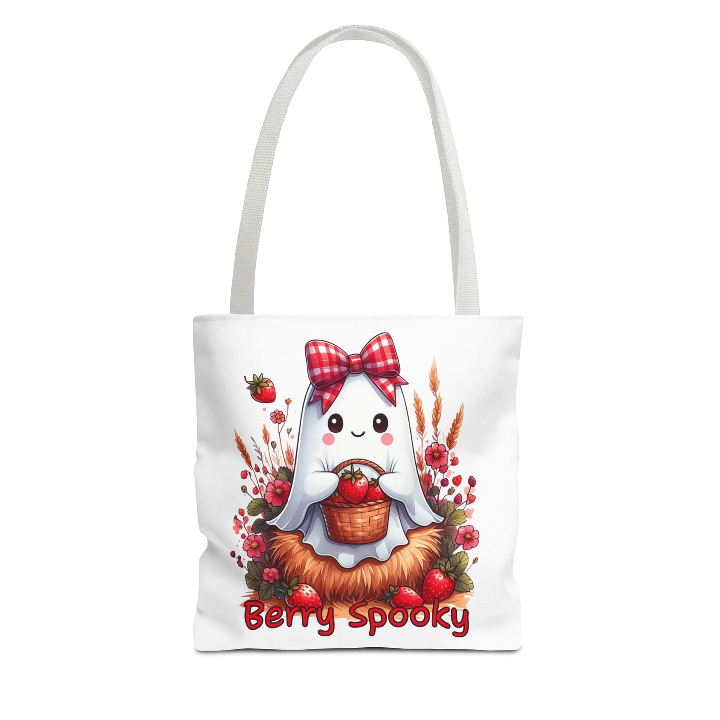 Berry Spooky Tote Bag | Customizable Shopping Bag, Halloween Tote, Cute Ghost Design, Eco-Friendly Gift, Personalized Tote
