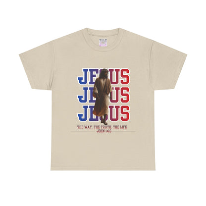 Jesus Patriotic Graphic Tee — “The Way, The Truth, The Life” John 14:6 Shirt, Christian American Flag T-Shirt, Faith & Freedom Apparel, Unisex Inspirational Tee
