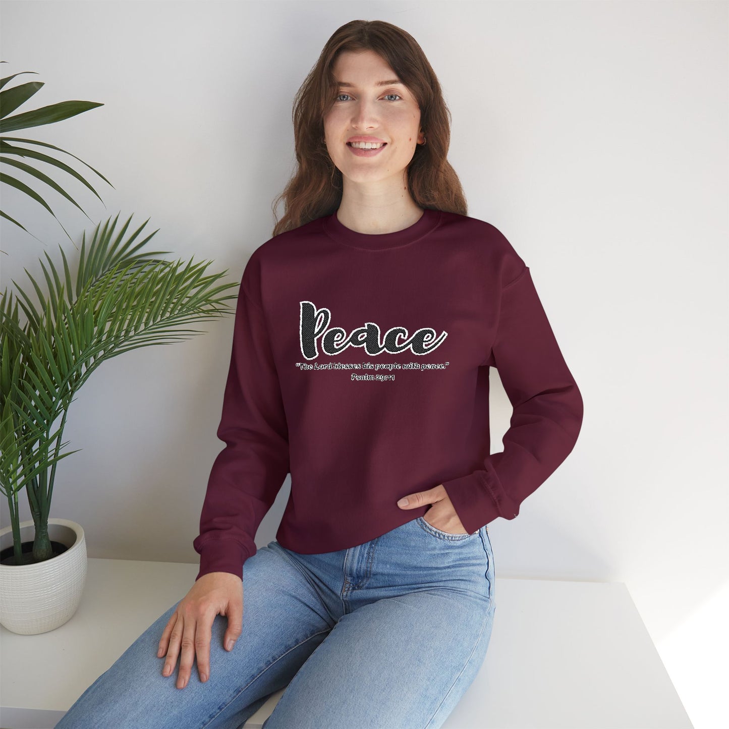 Peaceful Psalm Sweatshirt – Christian Crewneck for Spiritual Growth, Faith-Inspired Unisex Pullover, Cozy Inspirational Apparel, Gift for Believers
