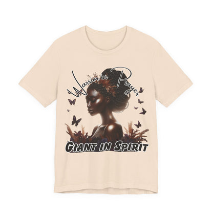 Giant in Spirit T-Shirt – “Warriors in Prayer” Inspirational Women’s Faith Graphic Tee, Christian Apparel, Motivational Prayer Shirt