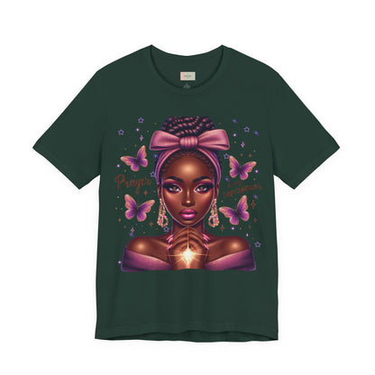 Prayer Is My Superpower Tee — Empowering Black Woman Graphic T-Shirt