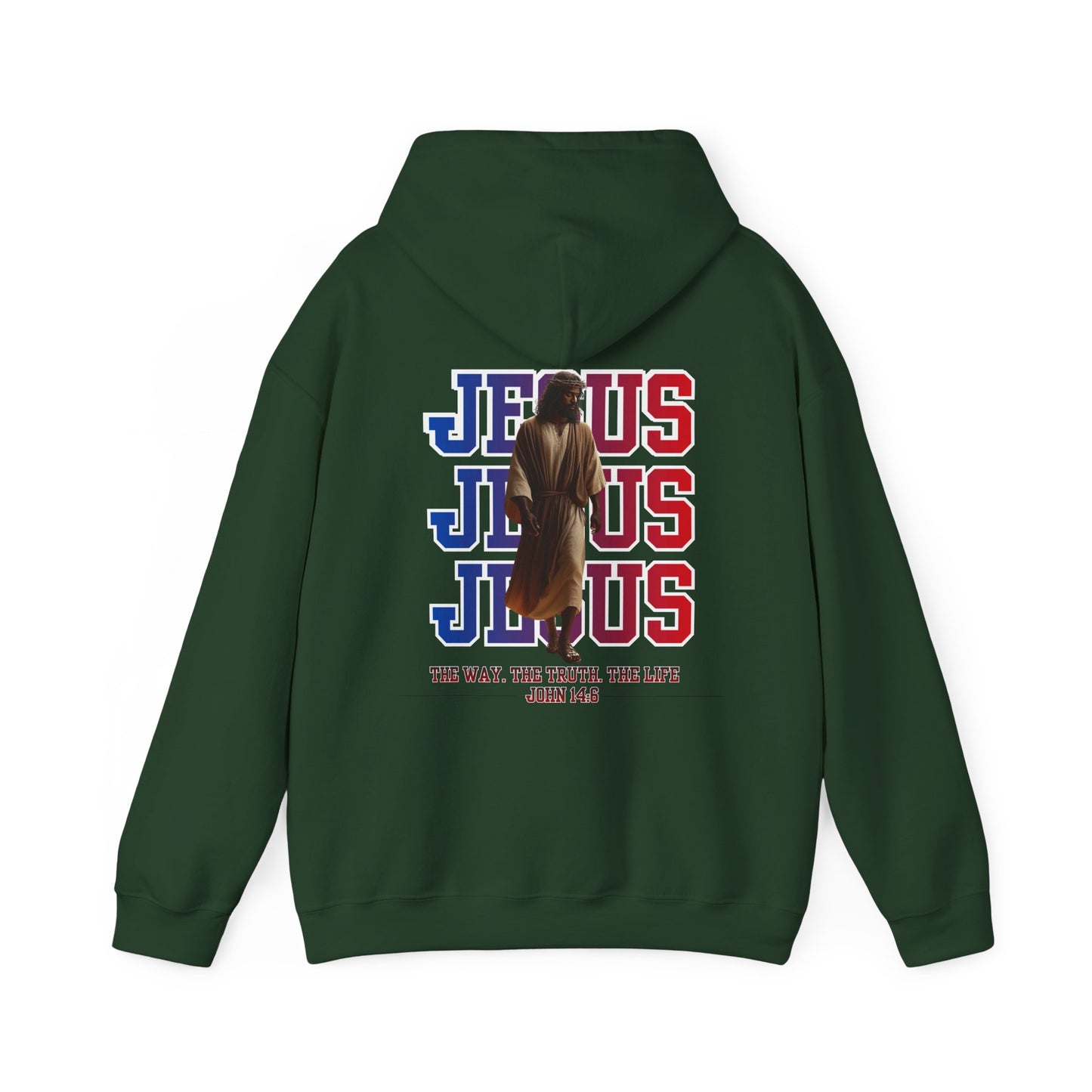 Jesus Hoodie — “The Way, The Truth, The Life” John 14:6 Christian Pullover, Faith Hoodie, Inspirational Bible Verse Sweatshirt, Unisex Religious Apparel