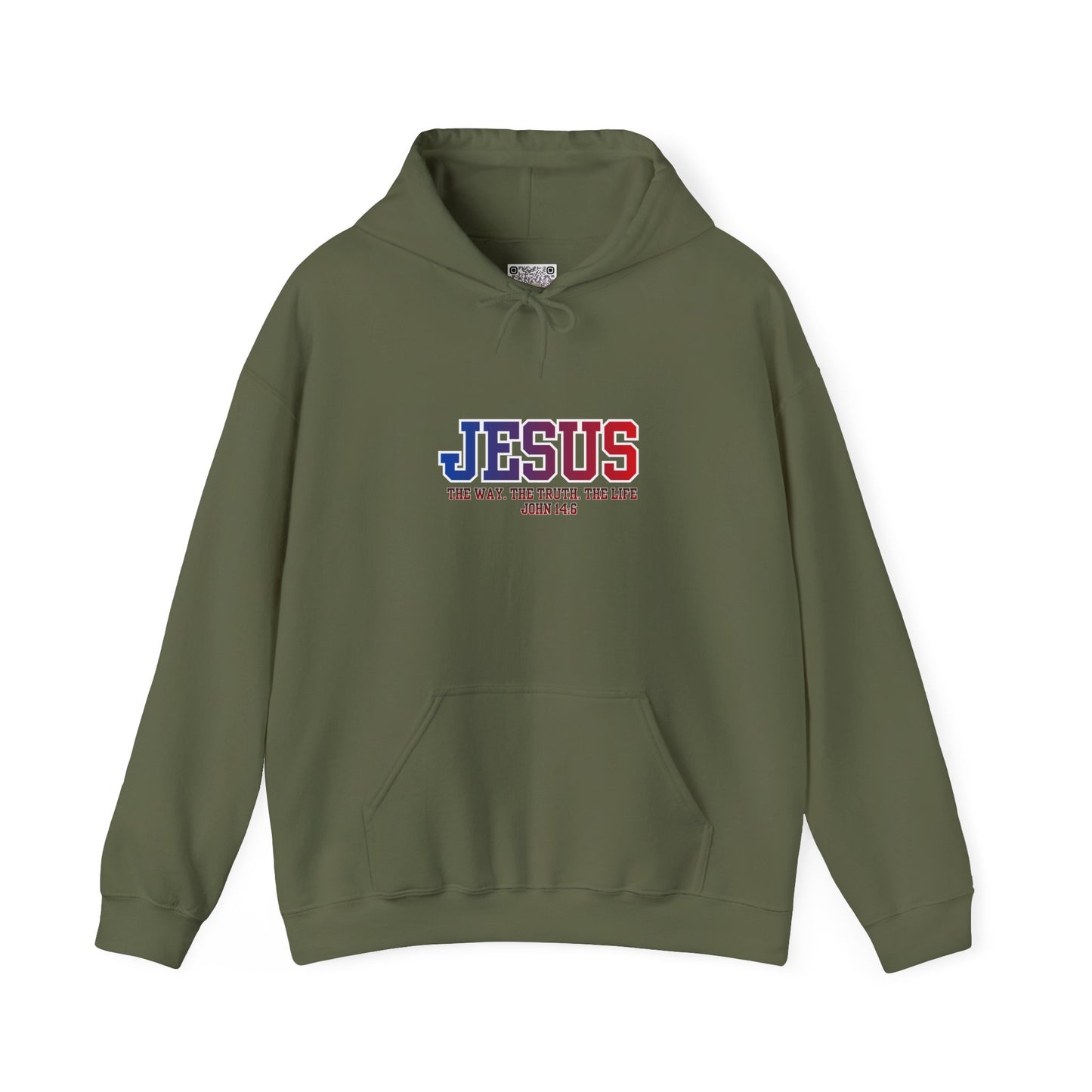 Jesus Hoodie — “The Way, The Truth, The Life” John 14:6 Christian Pullover, Faith Hoodie, Inspirational Bible Verse Sweatshirt, Unisex Religious Apparel