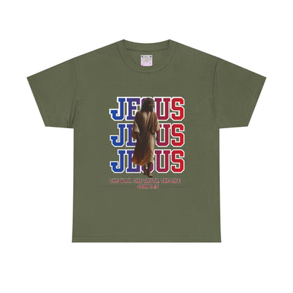 Jesus Patriotic Graphic Tee — “The Way, The Truth, The Life” John 14:6 Shirt, Christian American Flag T-Shirt, Faith & Freedom Apparel, Unisex Inspirational Tee