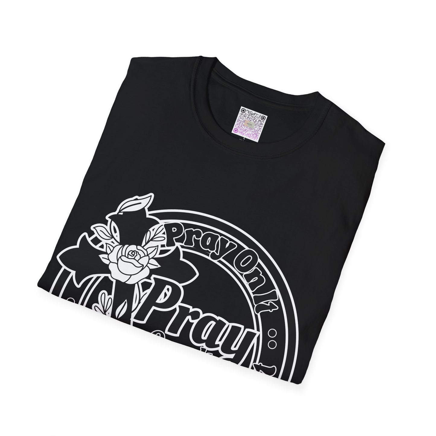 Prayer Over It Christian T-Shirt – “Pray On, Pray Through” Floral Cross Faith Tee, Inspirational Unisex Shirt, Christian Gift for Women & Men