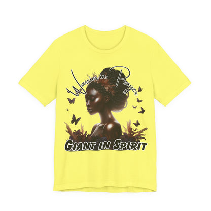 Giant in Spirit T-Shirt – “Warriors in Prayer” Inspirational Women’s Faith Graphic Tee, Christian Apparel, Motivational Prayer Shirt