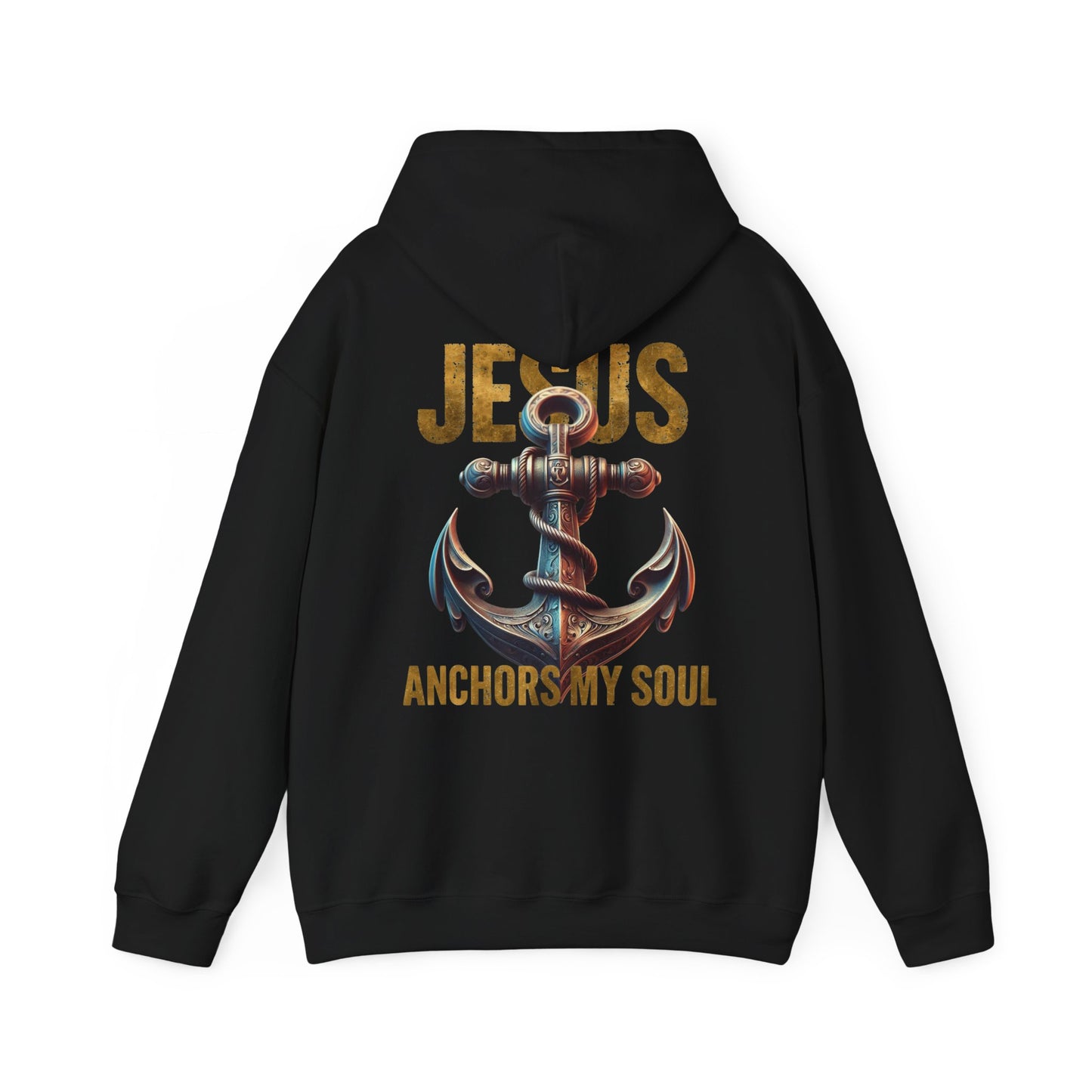Jesus Anchors My Soul Hoodie — Christian Anchor Hoodie, Faith-Inspired Pullover, Hebrews Hope Apparel, Unisex Religious Sweatshirt