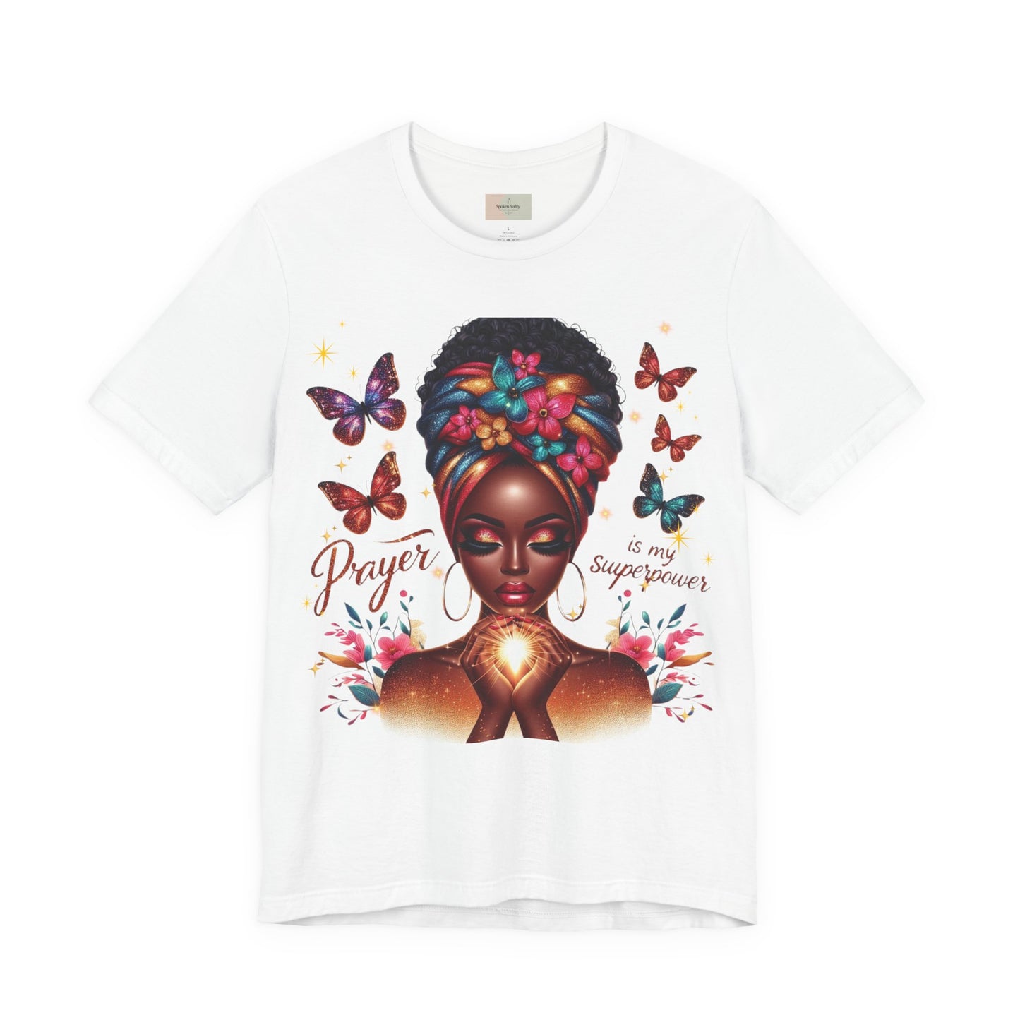 Prayer Is My Superpower T-Shirt – Inspirational Black Woman Graphic Tee, Faith-Based Apparel, Christian Motivational Shirt, Unisex Cotton Tee