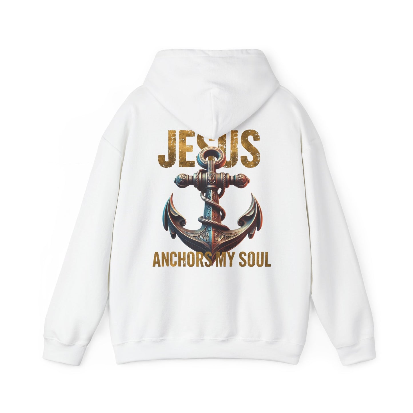 Jesus Anchors My Soul Hoodie — Christian Anchor Hoodie, Faith-Inspired Pullover, Hebrews Hope Apparel, Unisex Religious Sweatshirt