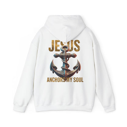 Jesus Anchors My Soul Hoodie — Christian Anchor Hoodie, Faith-Inspired Pullover, Hebrews Hope Apparel, Unisex Religious Sweatshirt
