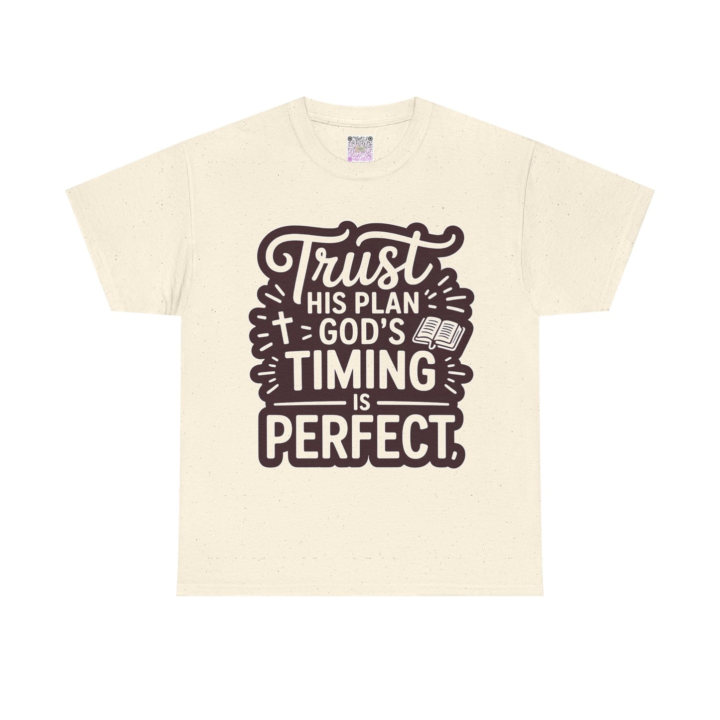 Trust His Plan T-Shirt – “God’s Timing Is Perfect” Unisex Christian Tee, Inspirational Faith Shirt, Motivational Bible Quote Apparel