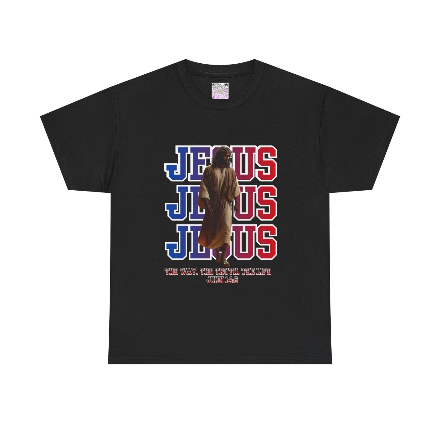 Jesus Patriotic Graphic Tee — “The Way, The Truth, The Life” John 14:6 Shirt, Christian American Flag T-Shirt, Faith & Freedom Apparel, Unisex Inspirational Tee