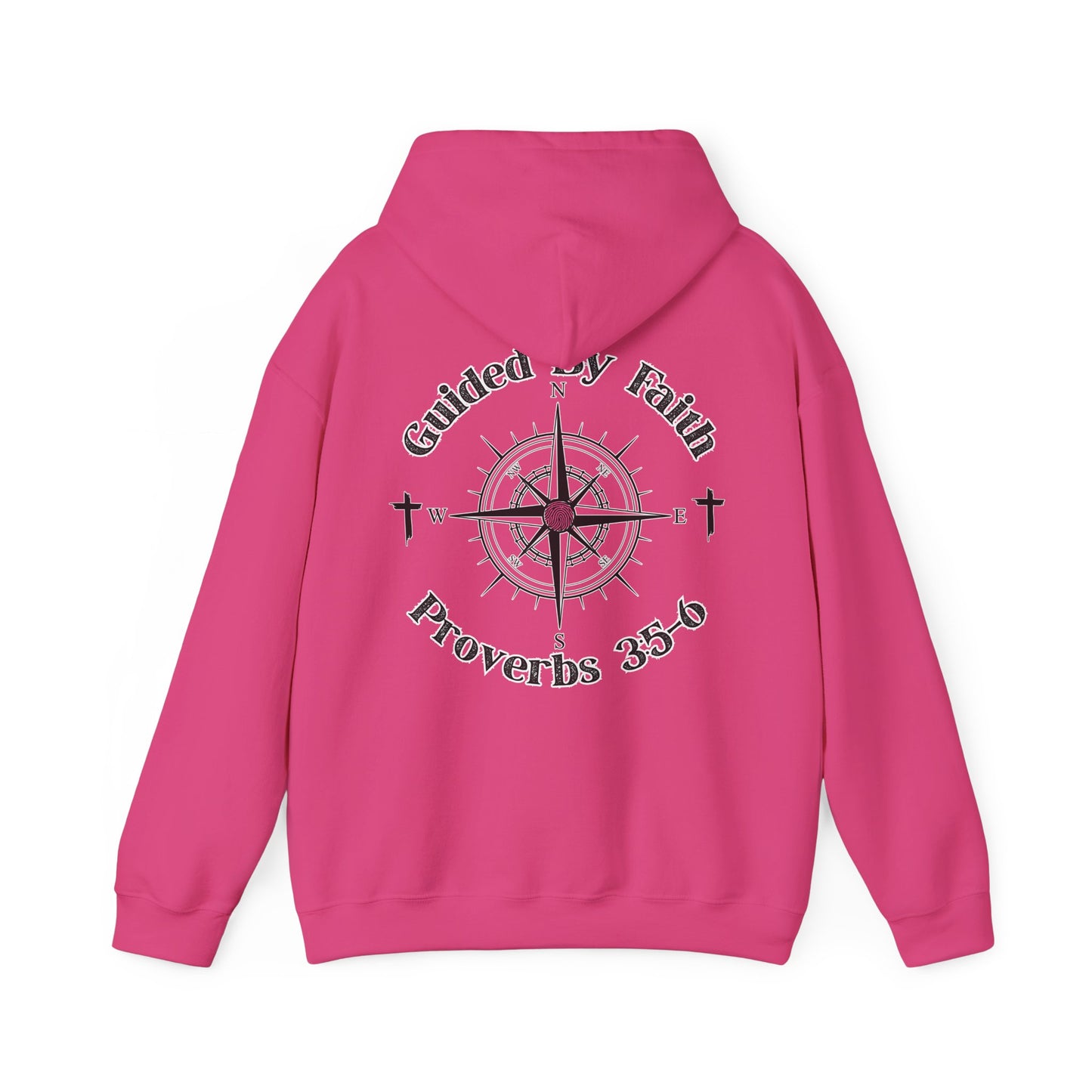 Faith Compass Hoodie – “Guided by Faith” Proverbs 3:5-6 Pullover, Christian Hoodie, Inspirational Scripture Sweatshirt, Unisex Religious Apparel