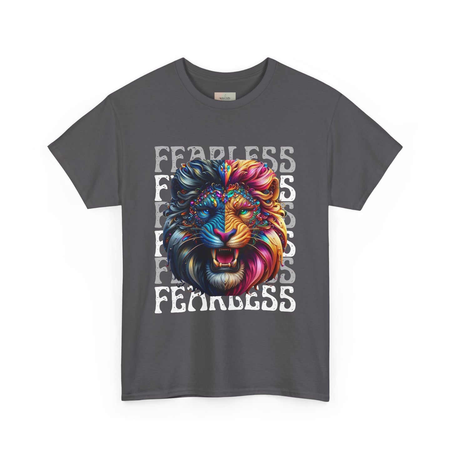 Colorful Lion Unisex Heavy Cotton Tee, Animal Lovers Gift, Unique Tee for Men and Women, Casual Wear, Graphic T-Shirt