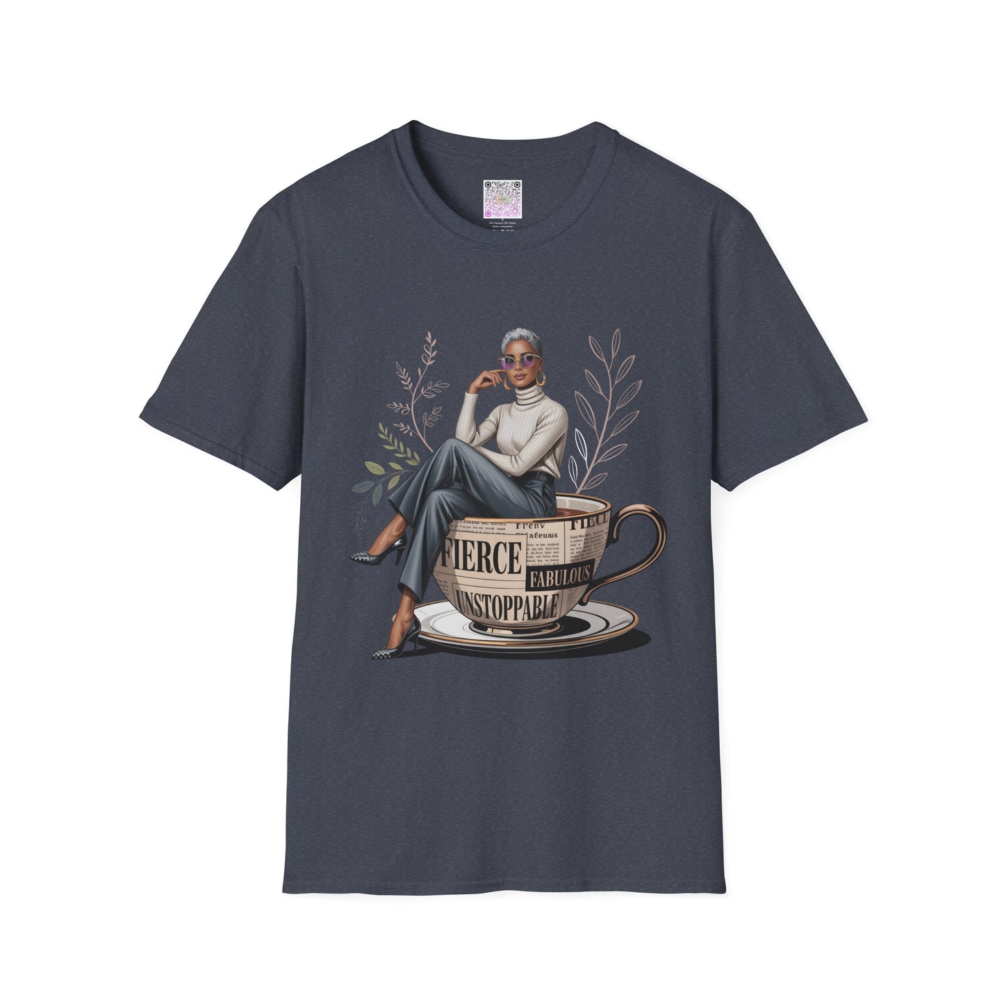 Fierce, Fearless & Unstoppable T-Shirt – Empowering Coffee Cup Graphic Tee, Motivational Unisex Shirt, Strong Woman Apparel, Daily Confidence Wear