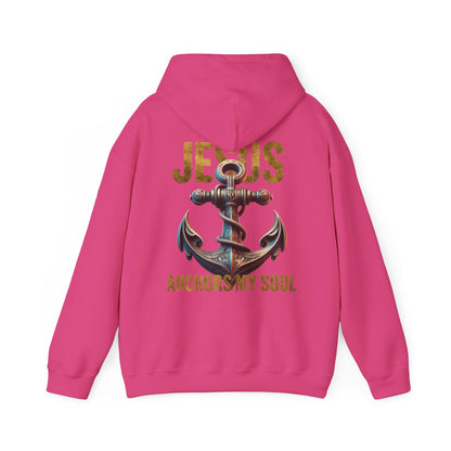 Jesus Anchors My Soul Hoodie — Christian Anchor Hoodie, Faith-Inspired Pullover, Hebrews Hope Apparel, Unisex Religious Sweatshirt