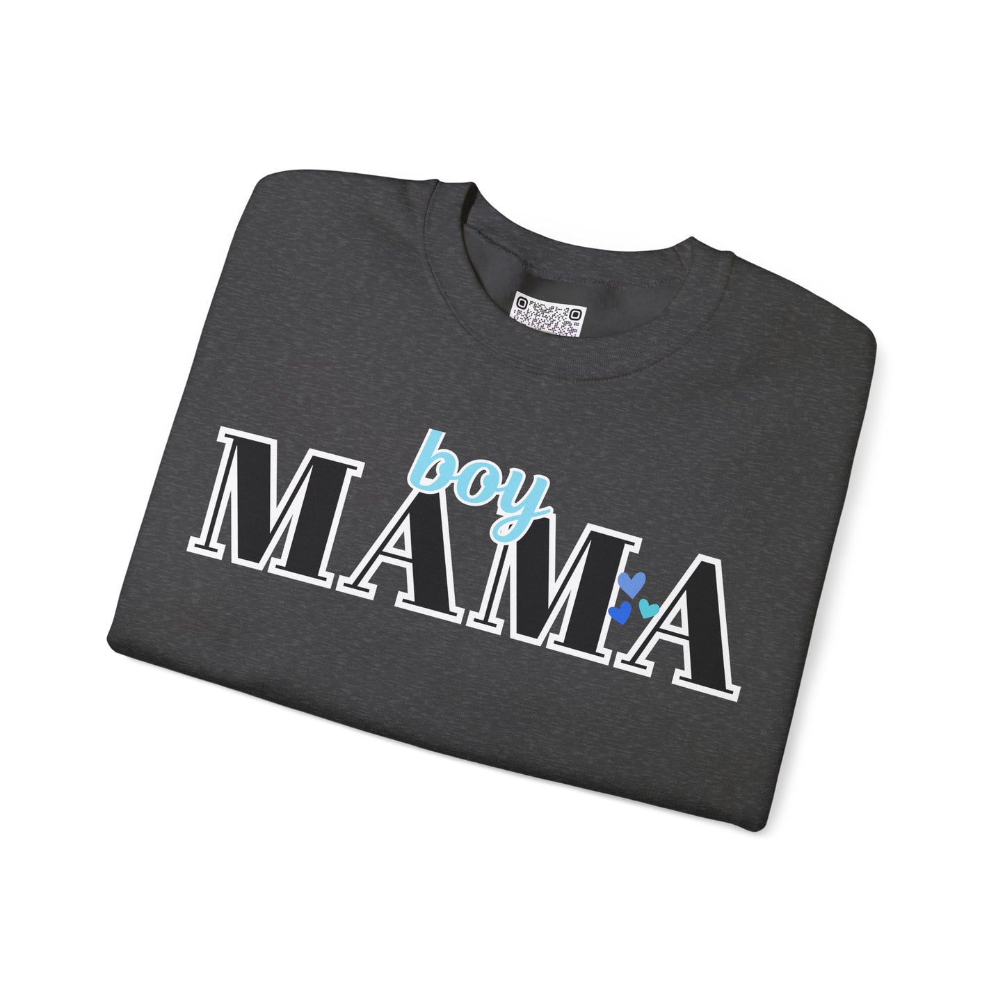 Boy Mama Crewneck Sweatshirt – Cozy Unisex Mom Sweater, Cute Mother’s Day Gift, White Minimalist Mom Life Pullover, New Mom Apparel