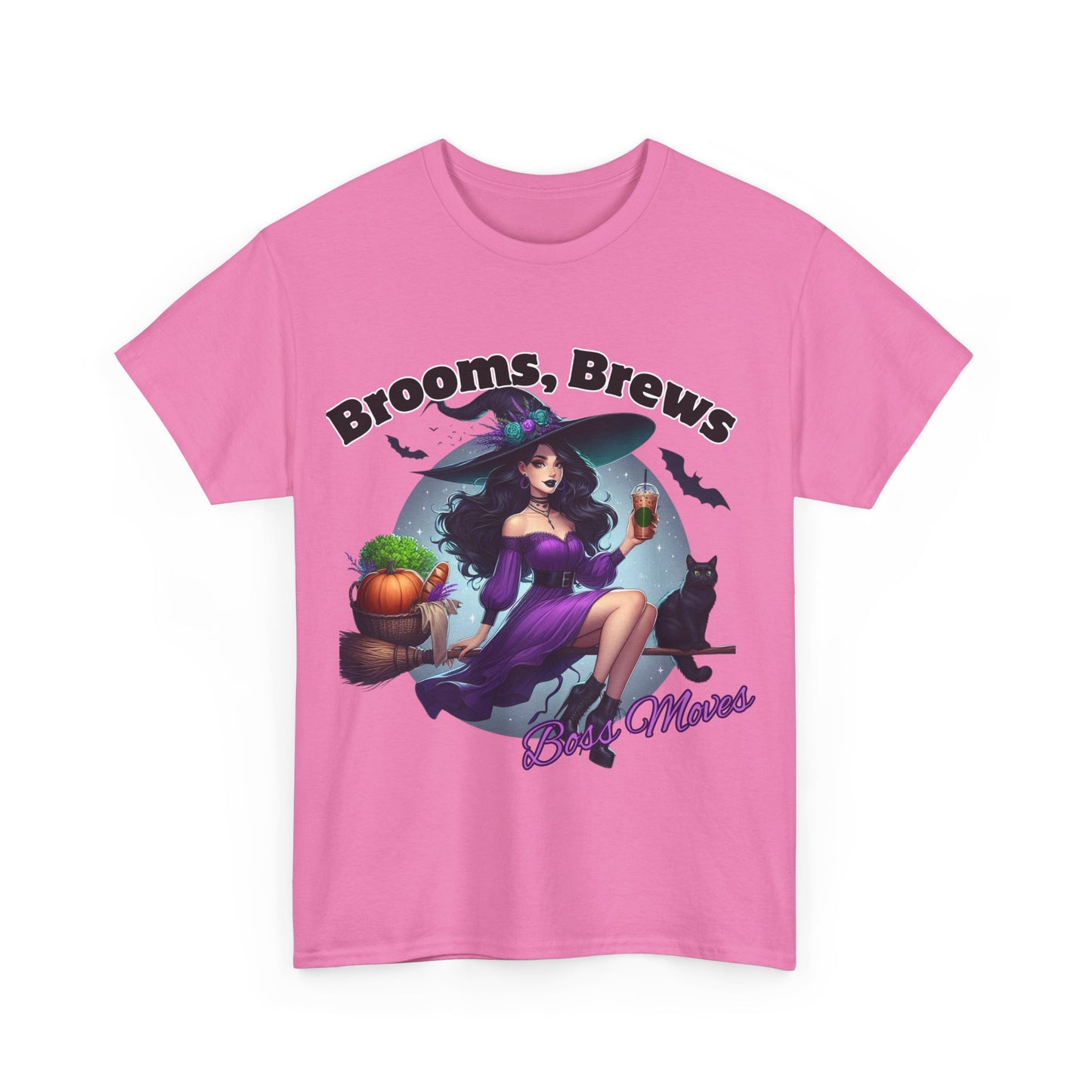 Brooms & Brews Halloween Tee, Unisex Shirt, Witch Craft Tee, Autumn Apparel, Spooky Season Outfit