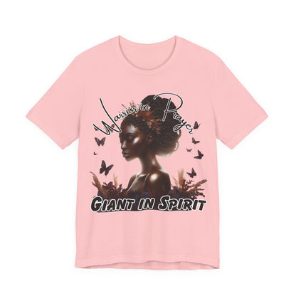 Giant in Spirit T-Shirt – “Warriors in Prayer” Inspirational Women’s Faith Graphic Tee, Christian Apparel, Motivational Prayer Shirt