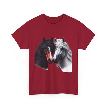 Black and White Horse Graphic Tee, Unisex T-Shirt, Equestrian Gift, Casual Wear, Horse Lover Apparel, Horse-Themed T-Shirt