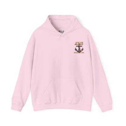 Jesus Anchors My Soul Hoodie — Christian Anchor Hoodie, Faith-Inspired Pullover, Hebrews Hope Apparel, Unisex Religious Sweatshirt