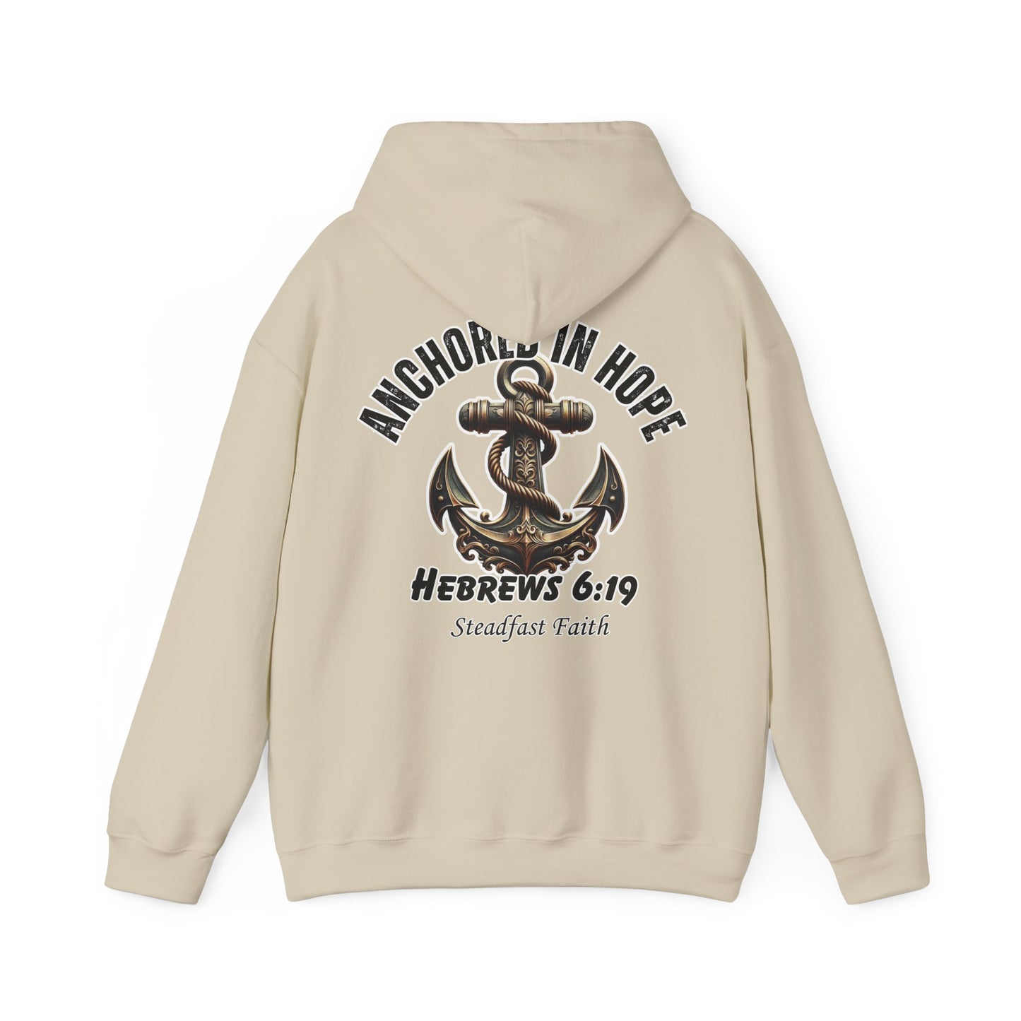 Anchored in Hope Hoodie – Hebrews 6:19 Christian Sweatshirt, Faith Anchor Design, Inspirational Unisex Hoodie for Everyday Strength