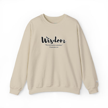 Wisdom Sweatshirt – “The Lord Gives Wisdom” Christian Crewneck, Inspirational Faith-Based Pullover, Cozy Unisex Apparel, Encouraging Gift for Believers