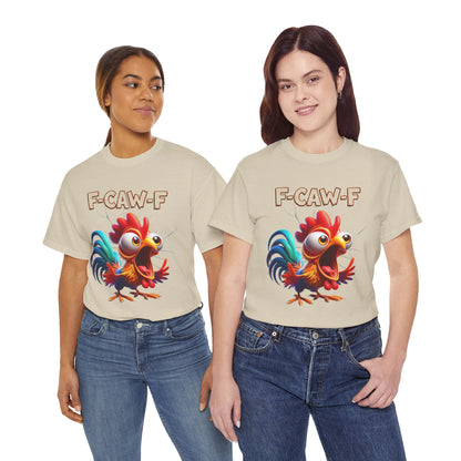 F-Caw-F Funny Chicken Tee, Humorous Graphic T-Shirt, Farm Animal Clothing, Gift for Chicken Lovers, Unisex Cotton Tee