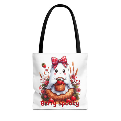 Berry Spooky Tote Bag | Customizable Shopping Bag, Halloween Tote, Cute Ghost Design, Eco-Friendly Gift, Personalized Tote